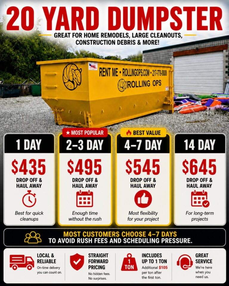 Quincy IL Dumpster Rental 20 yard