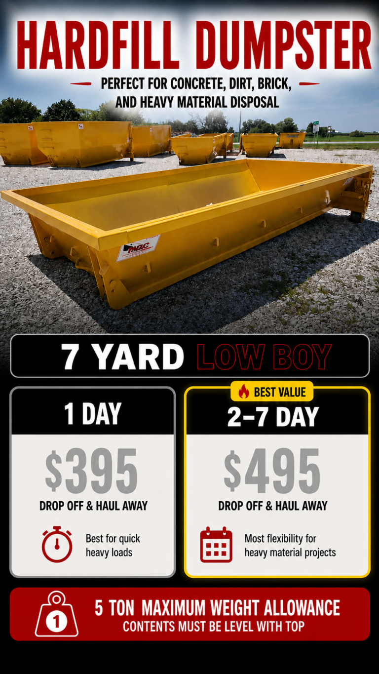 & Yard Hardfill Dumpster for Quincy IL
