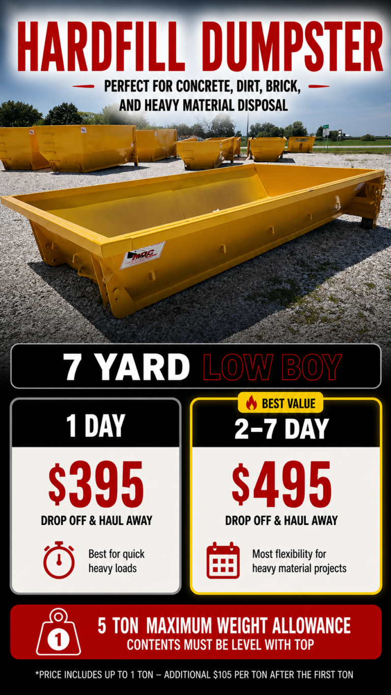 & Yard Hardfill Dumpster for Quincy IL